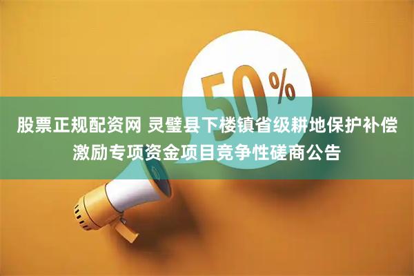 股票正规配资网 灵璧县下楼镇省级耕地保护补偿激励专项资金项目竞争性磋商公告